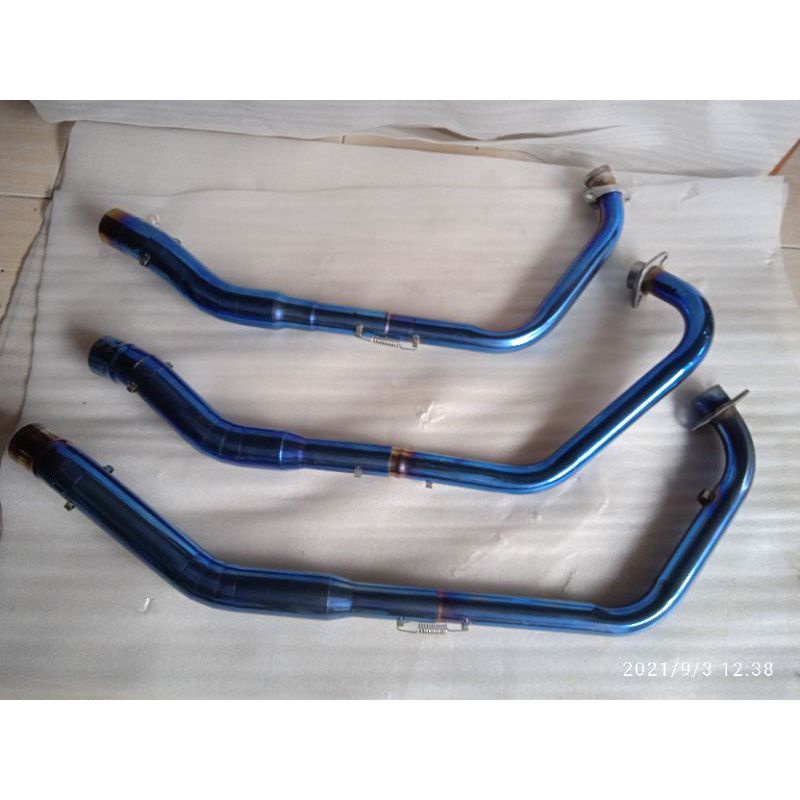 Header Blue Bending Bahan Stainless R15V3/V2/Xabre/Vixion