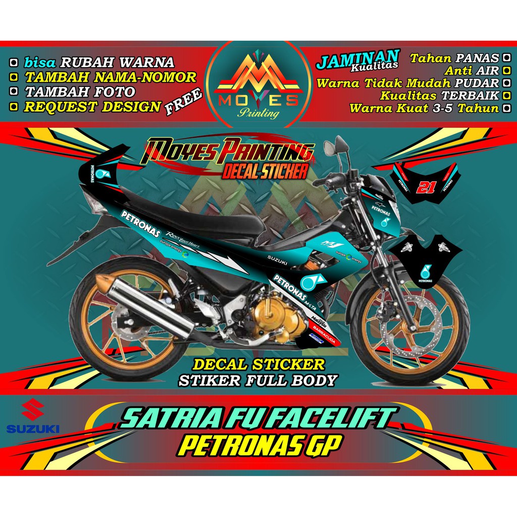 Jual Stickers Satria Fu Decals Satria Fu Facelift Stiker Satria Fu 150 Petronas Gp Indonesia Shopee Indonesia
