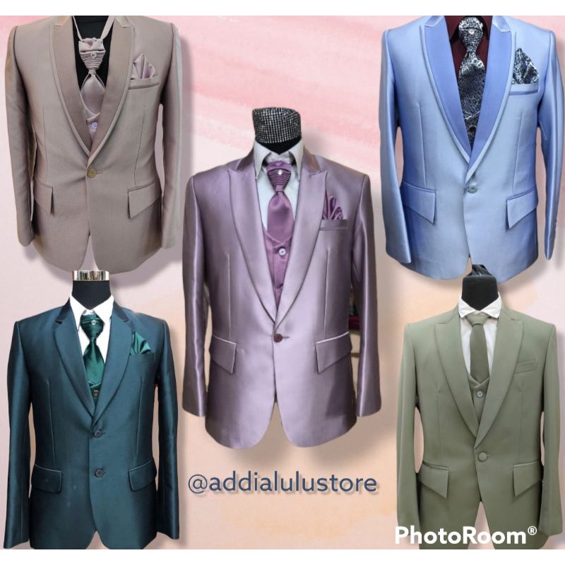 Jas pengantin pria  custome/jas pria modern hijau sage/jas wedding premium ungu /jas formal pria/jas