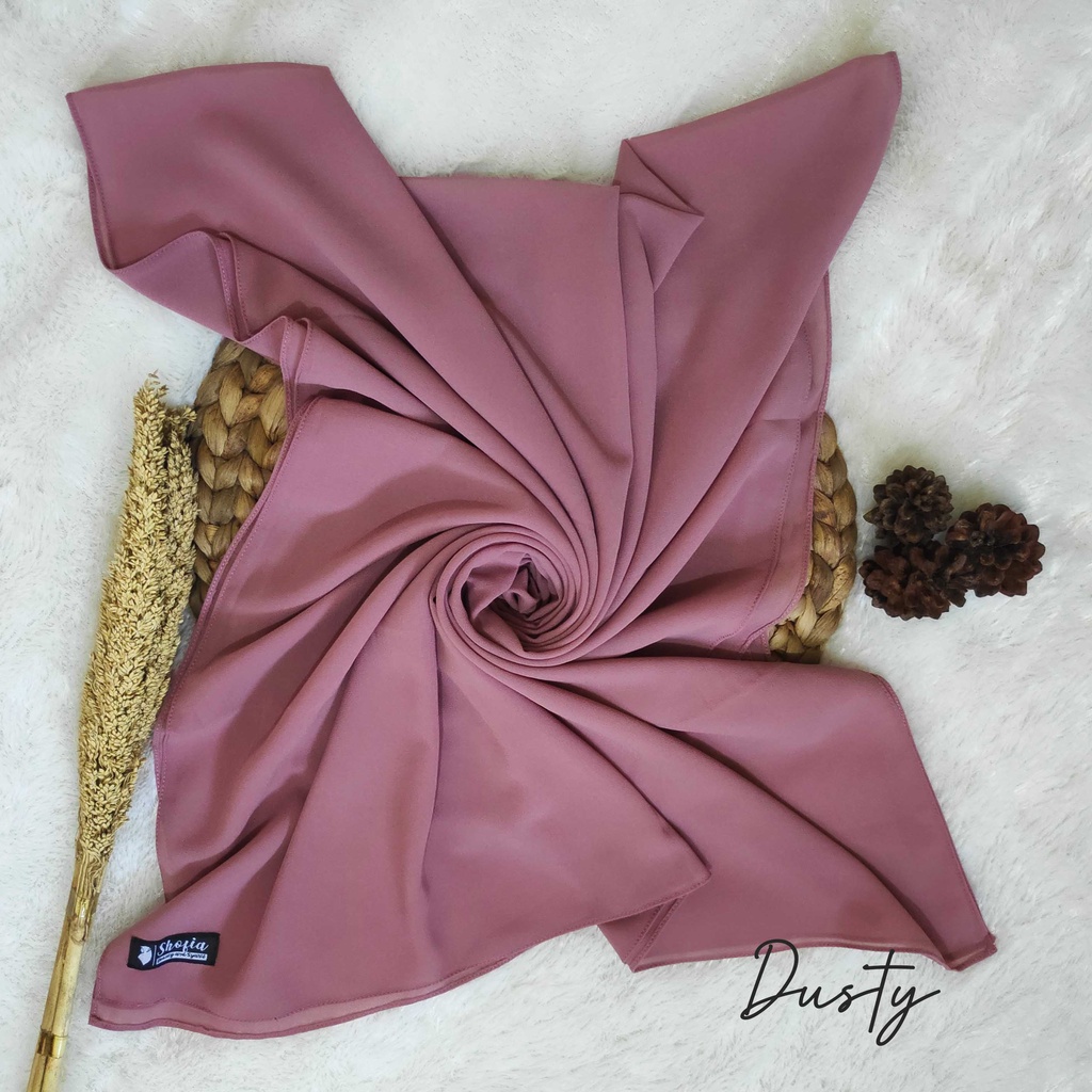 [200x75] HIJAB PASHMINA JAHIT TEPI CERUTY BABY DOLL, PASHMINA CERUTI, JILBAB PASHMINA, PASMINA-Dusty