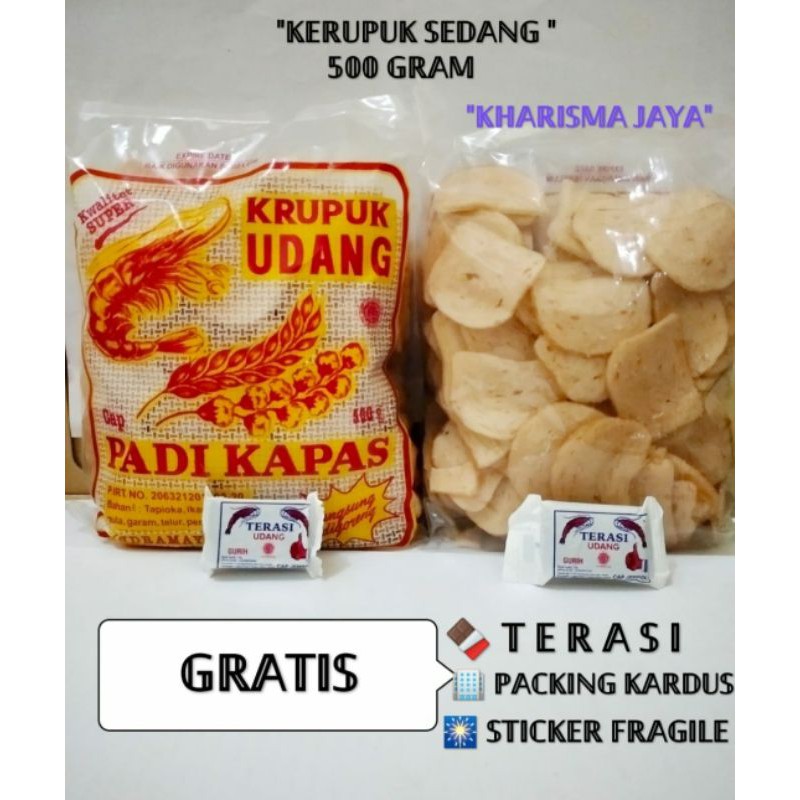 

Kerupuk Udang Padi Kapas 500gram Super