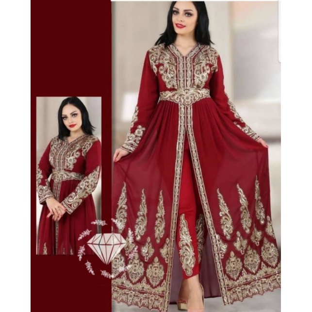 SET JAIPUR PAKAIAN WANITA FASHION STELAN ATASAN MAXY DAN CELANA MOSCREPE BORDIR ASLI