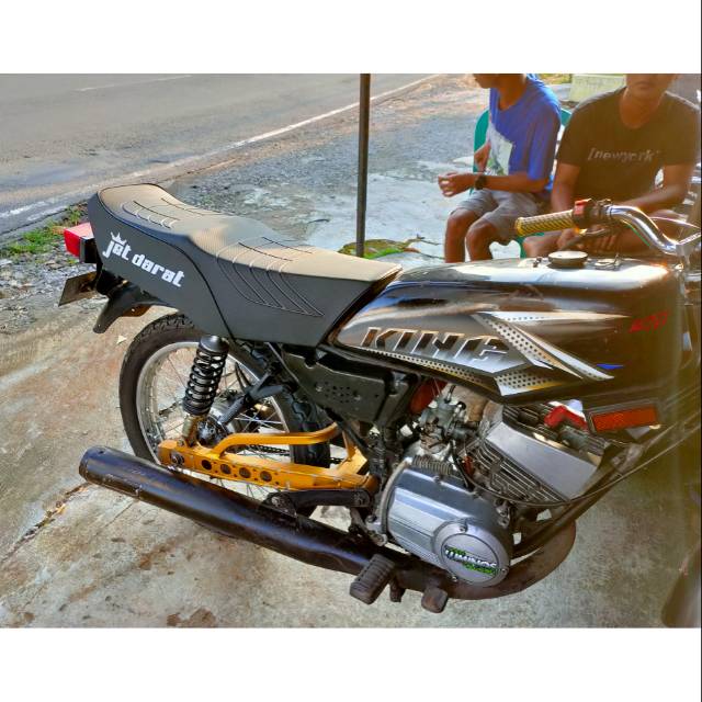 Jok RX king Jet darat lis Hitam - Jok Rx king Jet darat - Jok motor RX king tinggal pasang