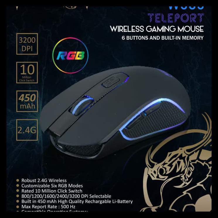 Imperion Wireless Gaming Mouse W505 Teleport Rechargeable Charging Mouse Wireless Imperion W505