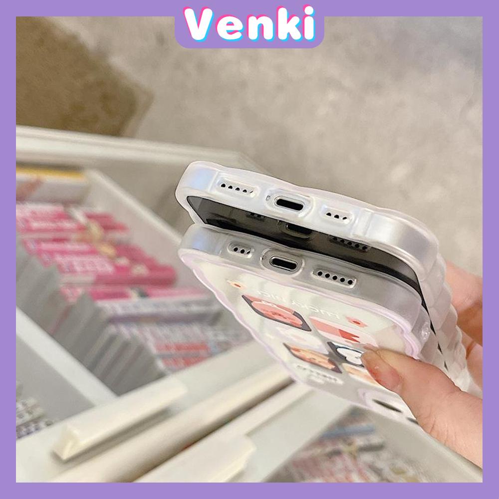 iPhone Case Silicone Soft Case Clear Case Wave Anti-Slip Shockproof Camera Full Coverage Protection Cartoon Cute For iPhone 13 Pro Max iPhone 12 Pro Max iPhone 11 iPhone 7 Plus