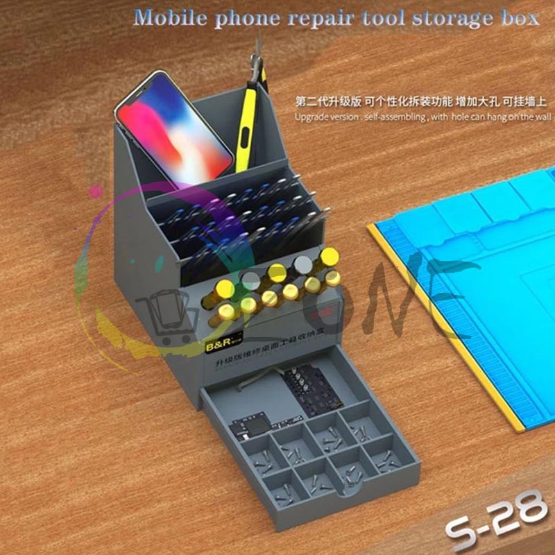 REPAIR TOOL STORAGE BOX B&amp;R S-28 RAK SPAREPART HANDPHONE