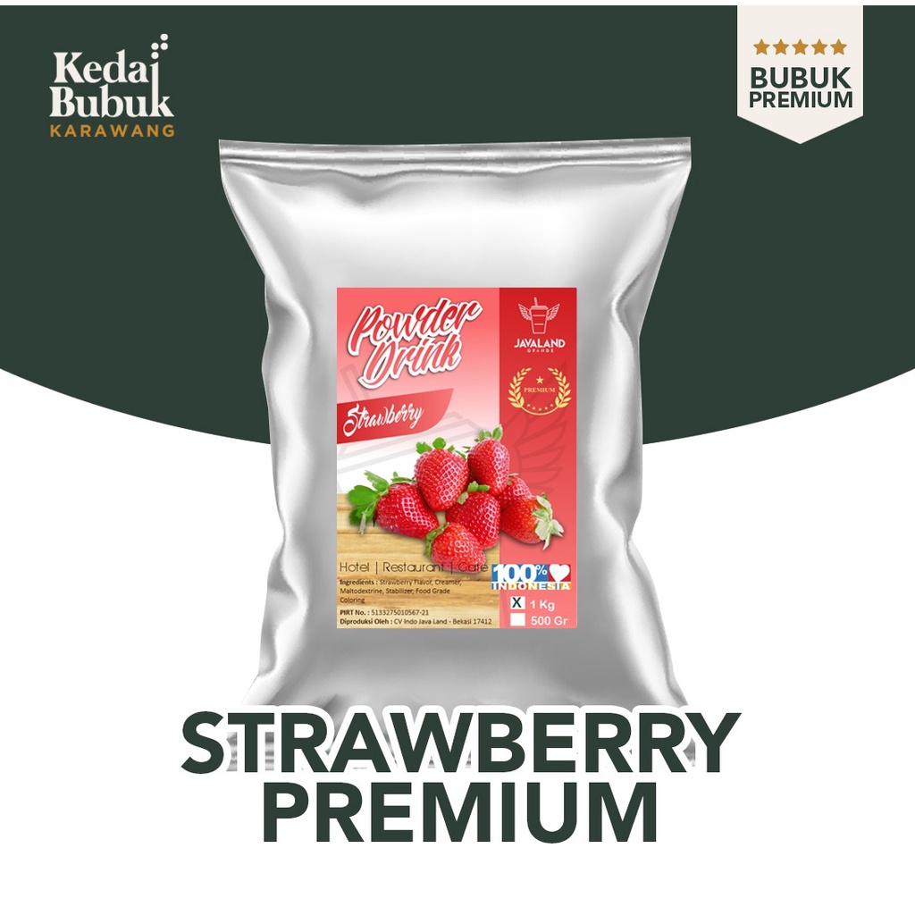 

PREMIUM Strwaberry Bubuk Minuman Bubble Javaland 1kg