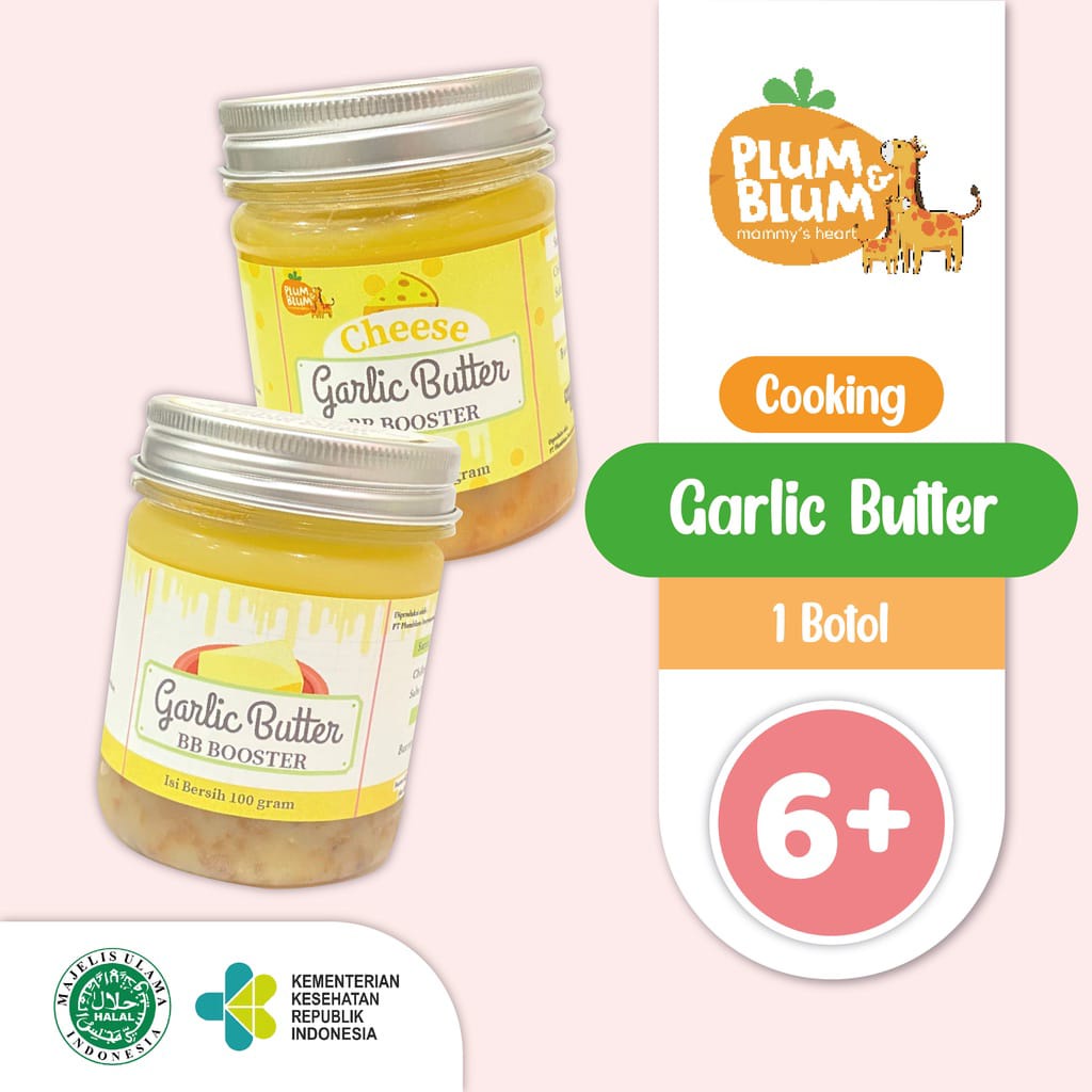 

Plum and Blum BB BOOSTER Garlic Butter - Garlic Cheese Butter - Creamery Butter | 6+ Bulan Plum & Blum MPASI Garlic Butter 100 gr Butter Mpasi Salted MPASI Minidish Mentega Bayi | Garlic & Herbs (Grass Fed Ghee Clarified Butter)