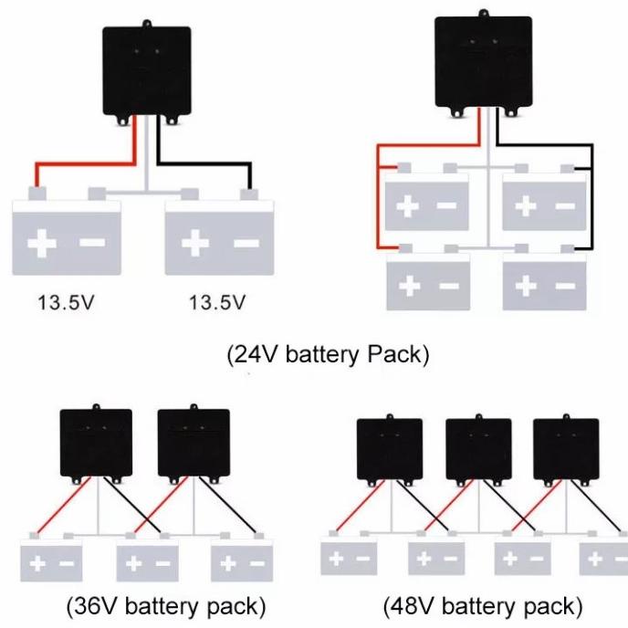 Taico Voltage Battery Equalizer Baterai Balancer BMS Aki Equaliser Lead Acid 2x12v 24v DC VRLA Accu