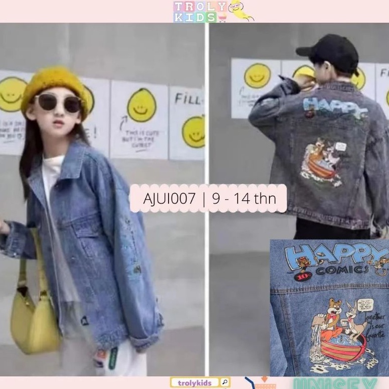AJUI007 - Jaket Jeans Bugs Bunny Anak Import