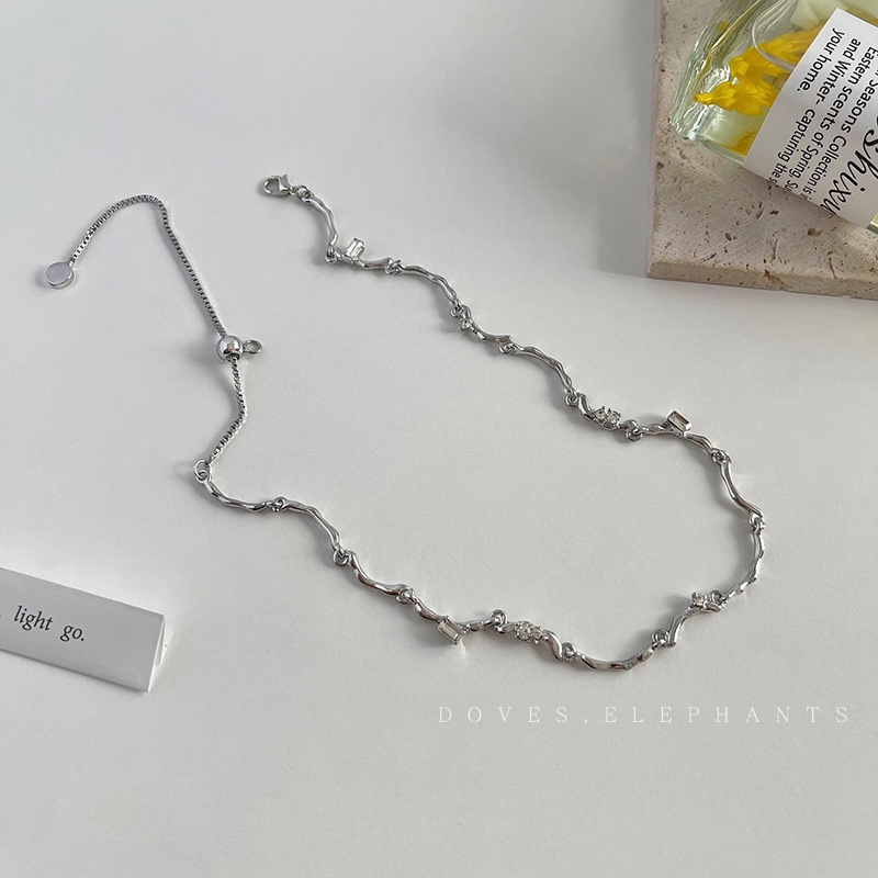 Kalung Rantai Klavikula Bahan Titanium steel