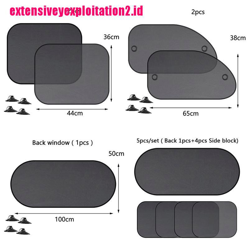 &lt; E2id &amp; &gt; 5pcs / set Tirai Jendela Mobil Mesh Pelindung Sinar UV