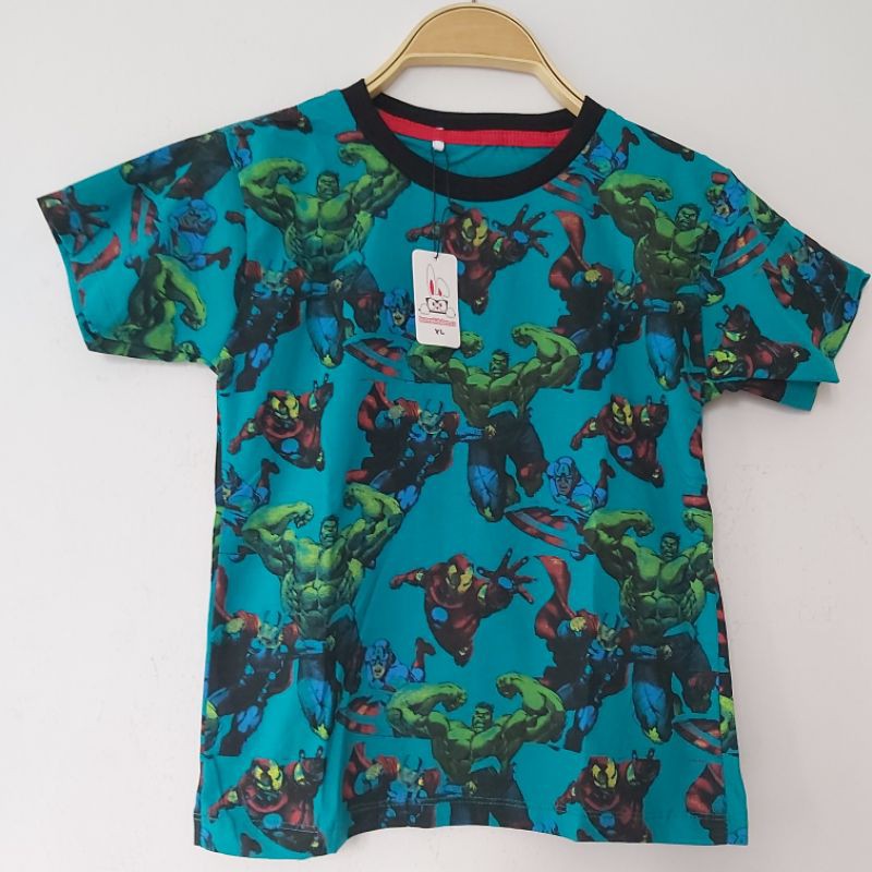 KAOS ANAK BUNNYKIDSBEE KARAKTER HULK SIZE S,M,L,XL (6 BULAN -6THN)