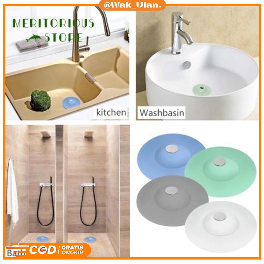 Tutup Saringan Wastafel Silikon Penutup Lubang Saluran Air Kamar Mandi Dapur Bulat Sink Bathtub Silicone