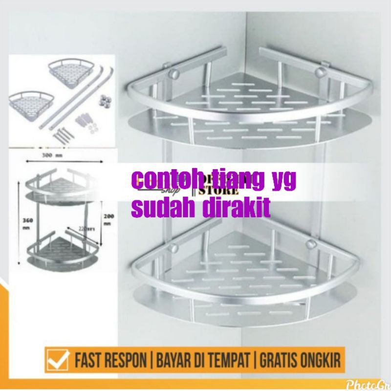 tiang rak sabun sudut dan persegi ingat tiangnya saja