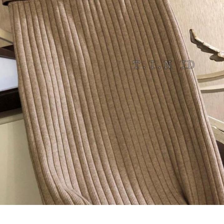 Langsung Atc Rok rajut span premium Import Long pensil rib knit skirt
