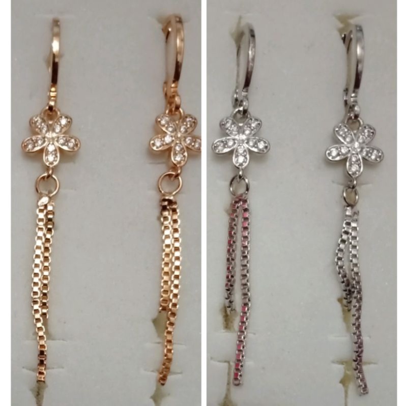 NAC023. Anting xuping wanita lapis emas dgn mata zircon