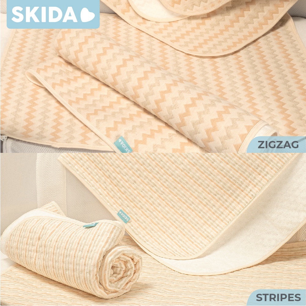 Skida Waterproof Pad Bamboo Reversible Changing Mat Alas Ompol Perlak Bayi / Dewasa