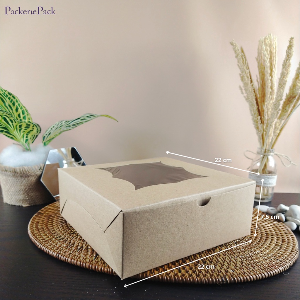 

(10 PCS ) KOTAK DUS KUE KRAFT UK 22 x 22 x 7.5