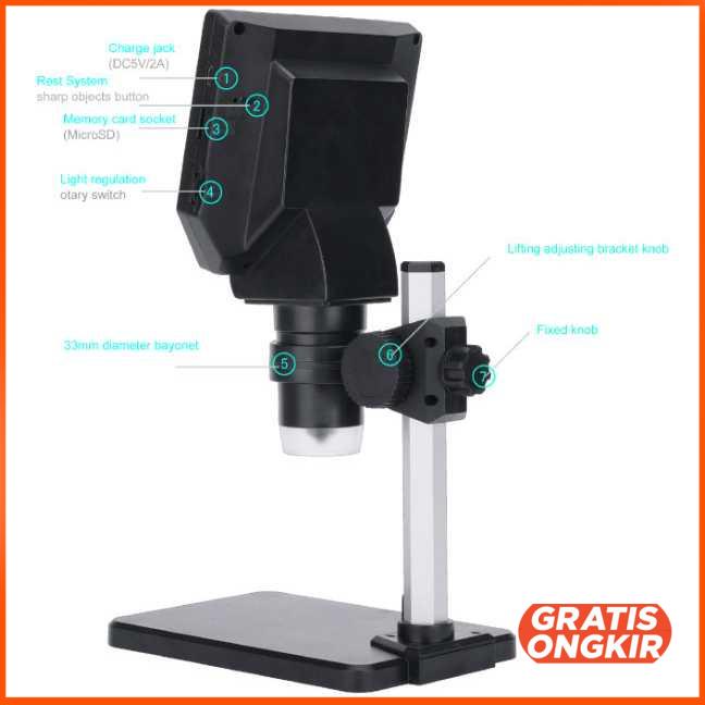 Mikroskop Digital USB dengan Monitor &amp; Stand - G1000