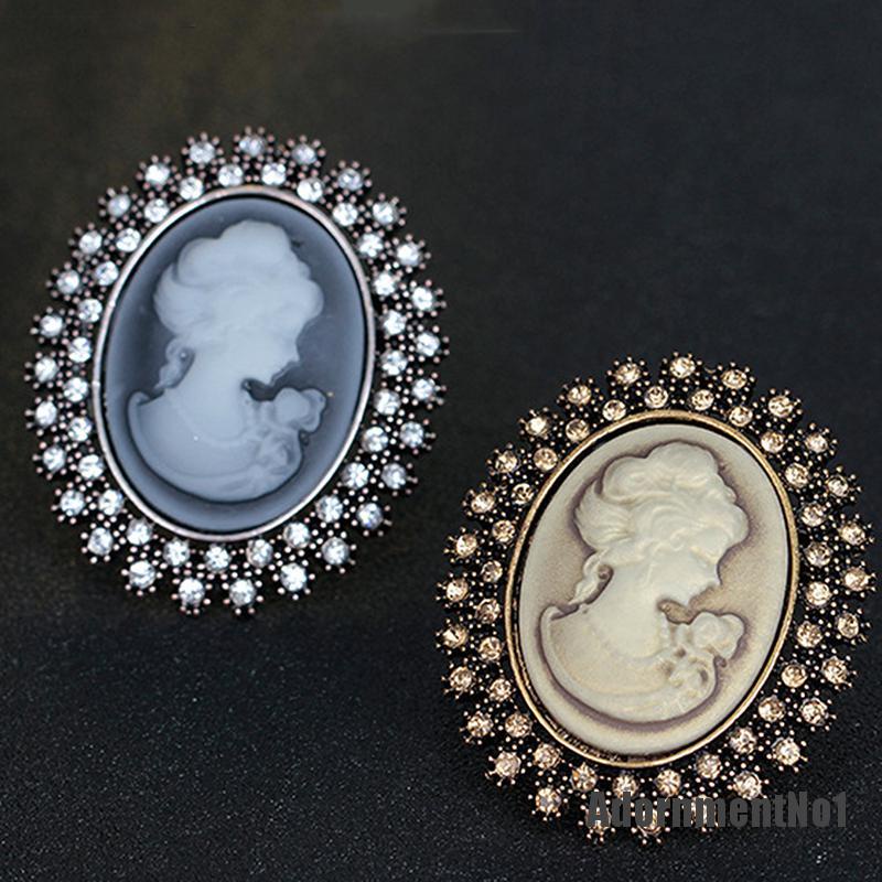 (Adornmentno1) Bros Pin Wanita Desain Cameo Victoria Hias Kristal Untuk Pesta Nikah