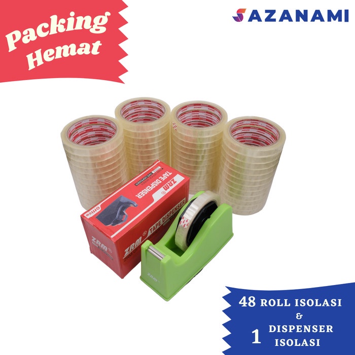 

Produk Unggulan Packing Hemat 1B 48 Roll Isolasi Bening 12Mm X 72Y + Dispenser Lakban Hemat