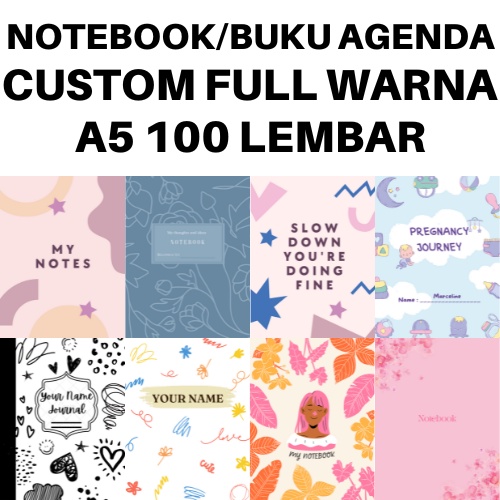 

NOTEBOOK CUSTOM A5 ISI 100 LEMBAR HARDCOVER FULL WARNA