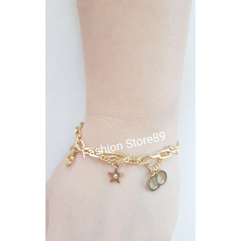 ready edisi terbatas gelang impor 2layer titanium gold branded fashion Antikarat Titanium