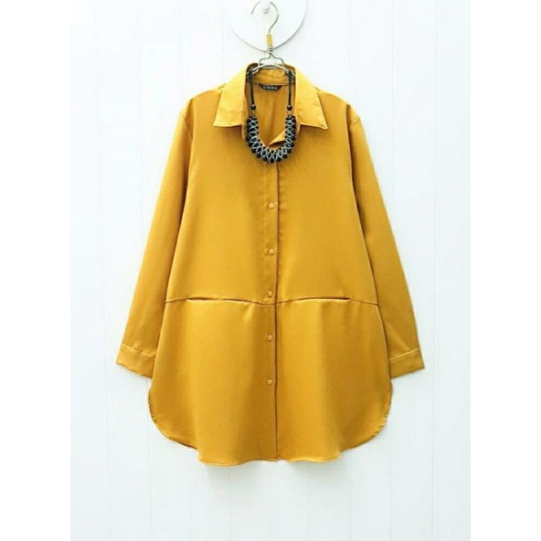 Lula Pocket Tunik, TUNIK WANITA CANTIK BAHAN CREPE IMPORT FIT TO XXL LD 110 TERMURAH OOTD MODIS