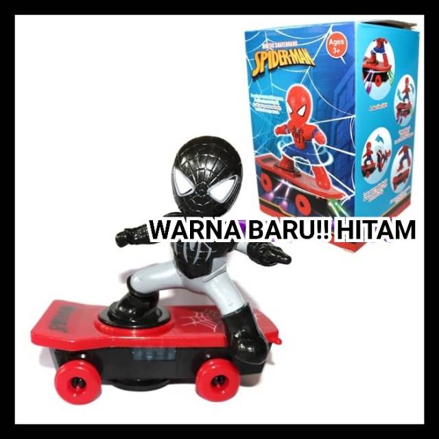 Mainan Amazing Spiderman + Lampu + Rotasi Anti Jatuh