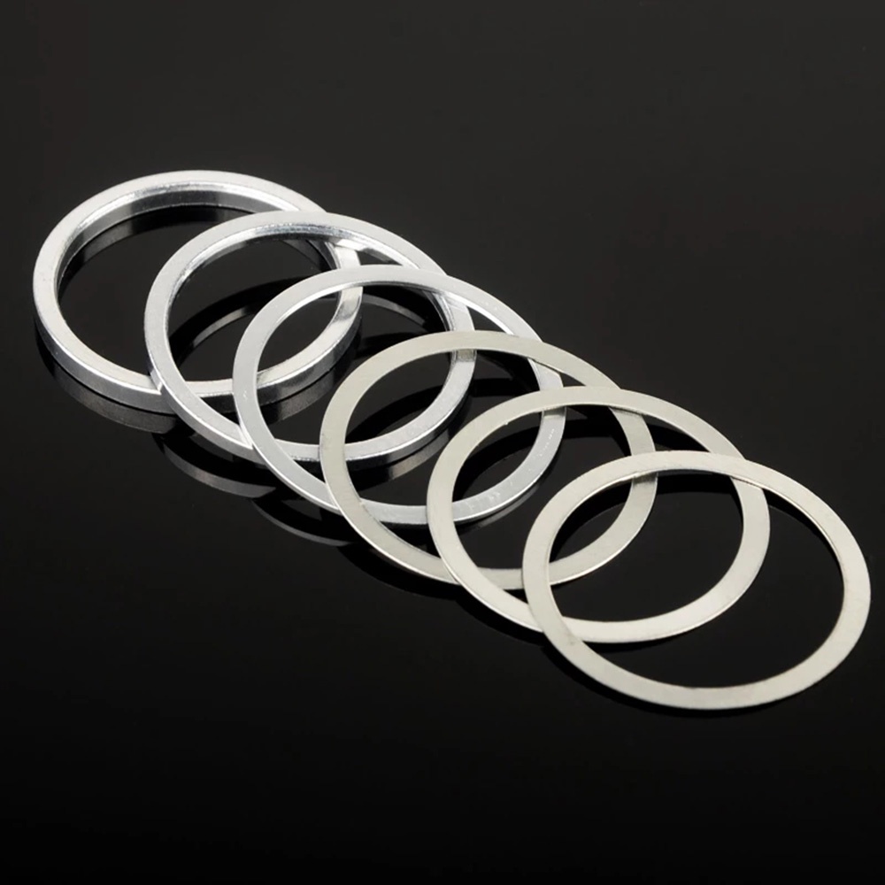 Evees 6pcs Ring Spacer Headset Fork Depan Sepeda Bahan Aluminum Alloy 0.3 / 1 / 2 / 3mm