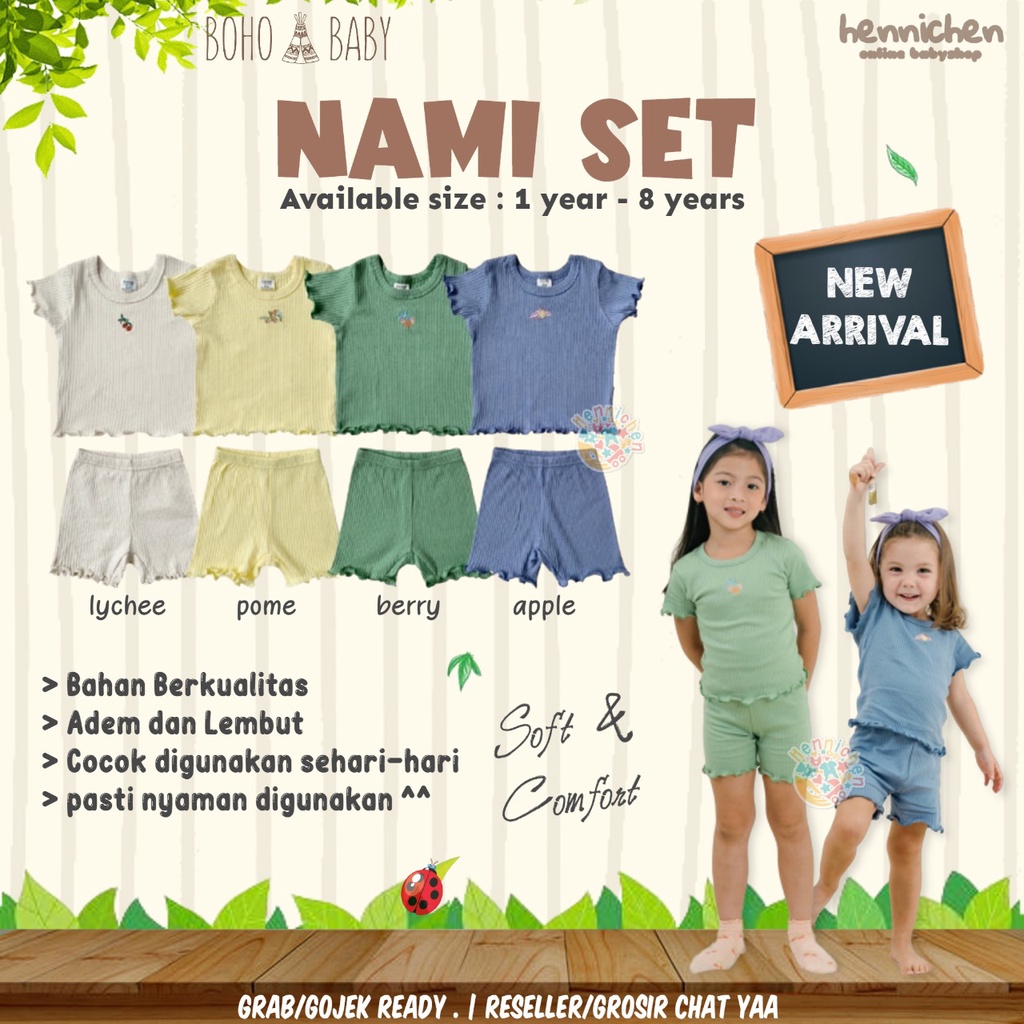 Bohopanna Nami Set 1-8 Tahun Setelan Rib Anak Perempuan