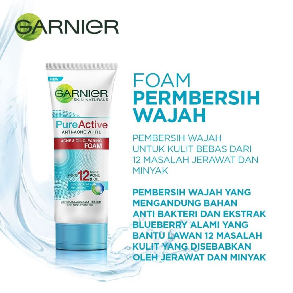 GARNIER Pure Active Matcha Deep Clean Sensitive Gel Anti-Acne White Foam Face Wash Scrub (VC)