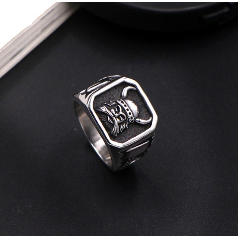 SEUSUK Vintage Fashion Men Vikings Berserker Punk Ring Jewelry Cool Rock Ring