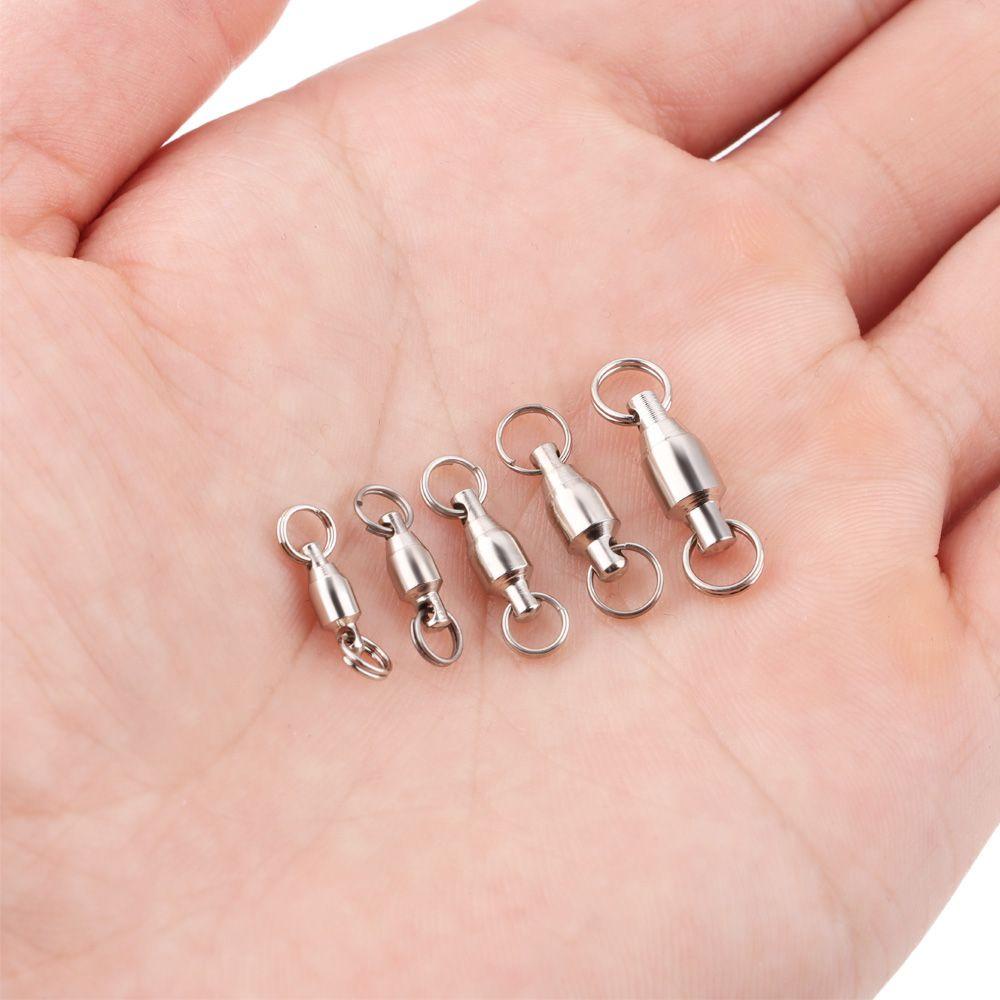 TOP 10pcs Konektor Memancing Rolling Swivel Tahan Lama Stainless Steel High Quality Bearing Barrel