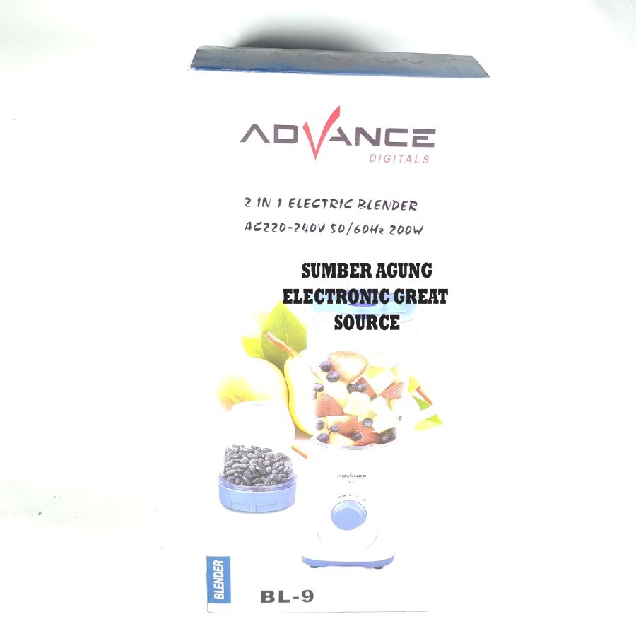 BL9 Advance Blender 1Liter Bahan Plastik Anti Pecah 2in1 BL09