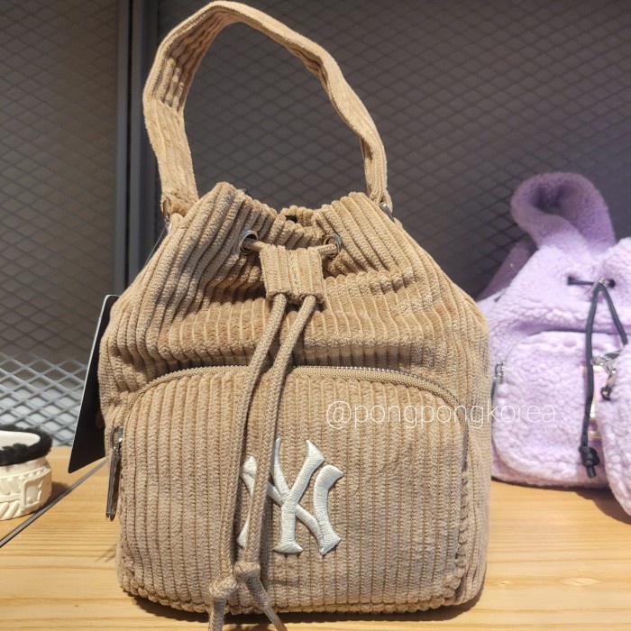Mlb Corduroy Bucket Bag : 3Abms0416 - Brown, Free Size Diskon