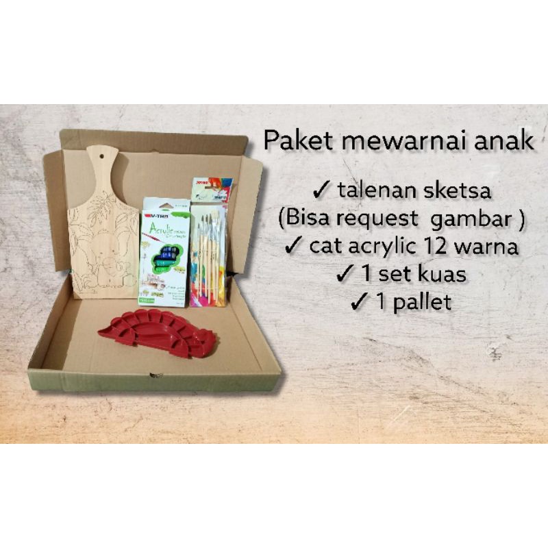 paket mewarnai anak bisa buat kado ultah / paket hampers mewarnai lengkap / paket mewarnai talenan /
