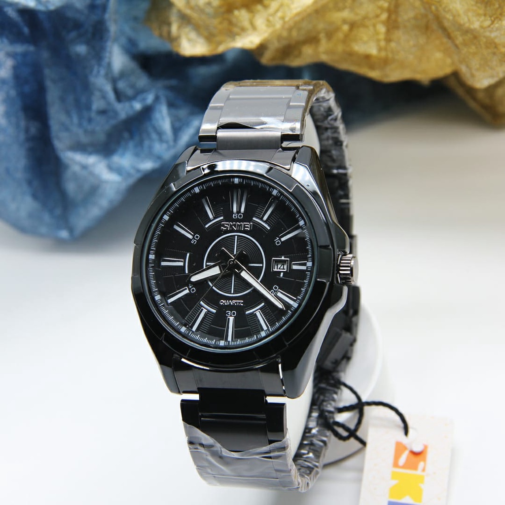 BEST SELLER JAM TANGAN PRIA SKMEI A75 TALI RANTAI TANGGAL AKTIF DM 4.3CM FREE BOX || JAM TANGAN PRIA SKMEI FASHION PRIA