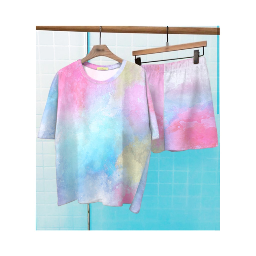 Set Setelan  Wanita Tie Dye Lestari  / Cotton Candy