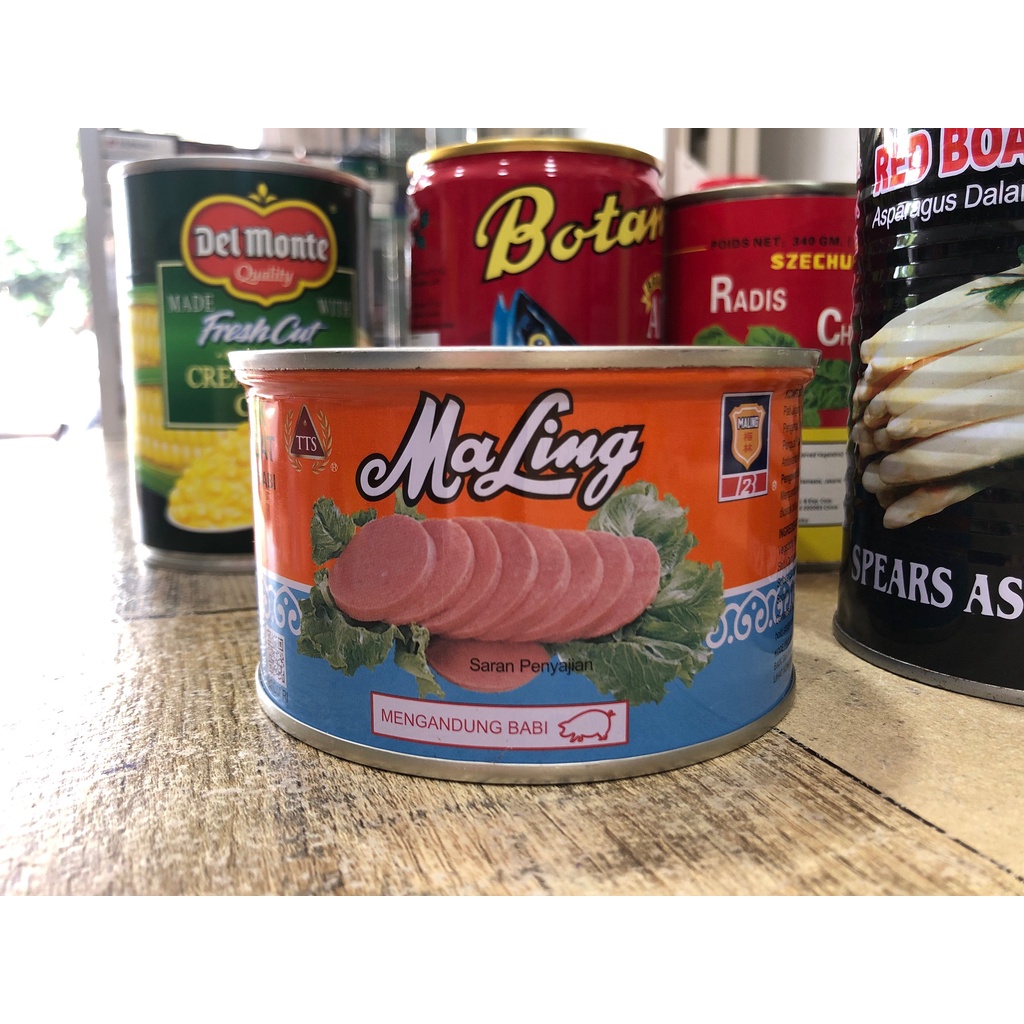 

Ma Ling/MaLing TTS Canned Pork/Daging Ham Babi Kaleng 397gr