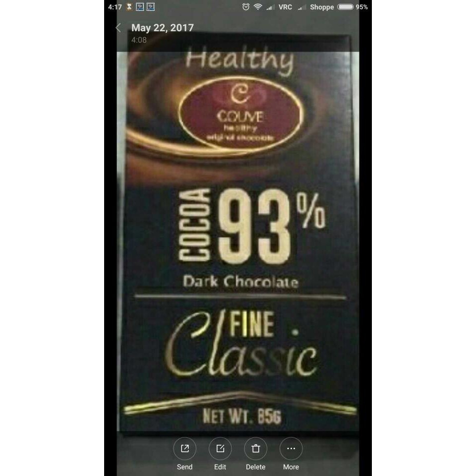 

COUVE healty chocolate 93% dark chocolate 85 gr.