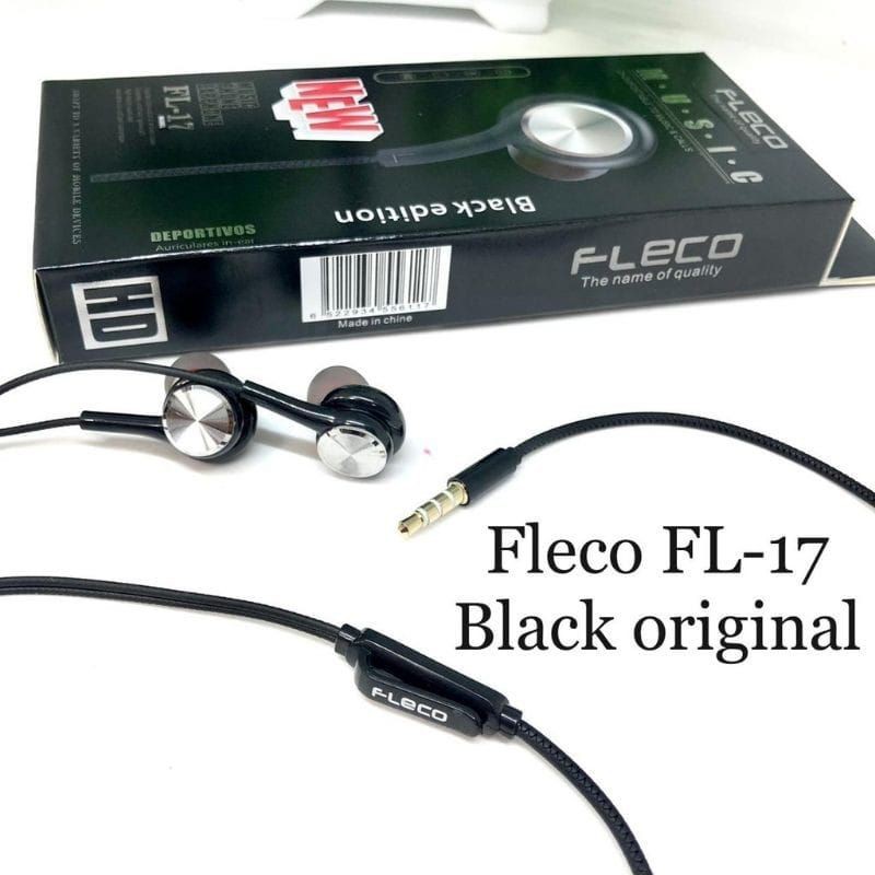 Handsfree Fleco Fl-17 Earphone Fleco Fl-17 Headset Fleco Fl17 Black edition extrabass