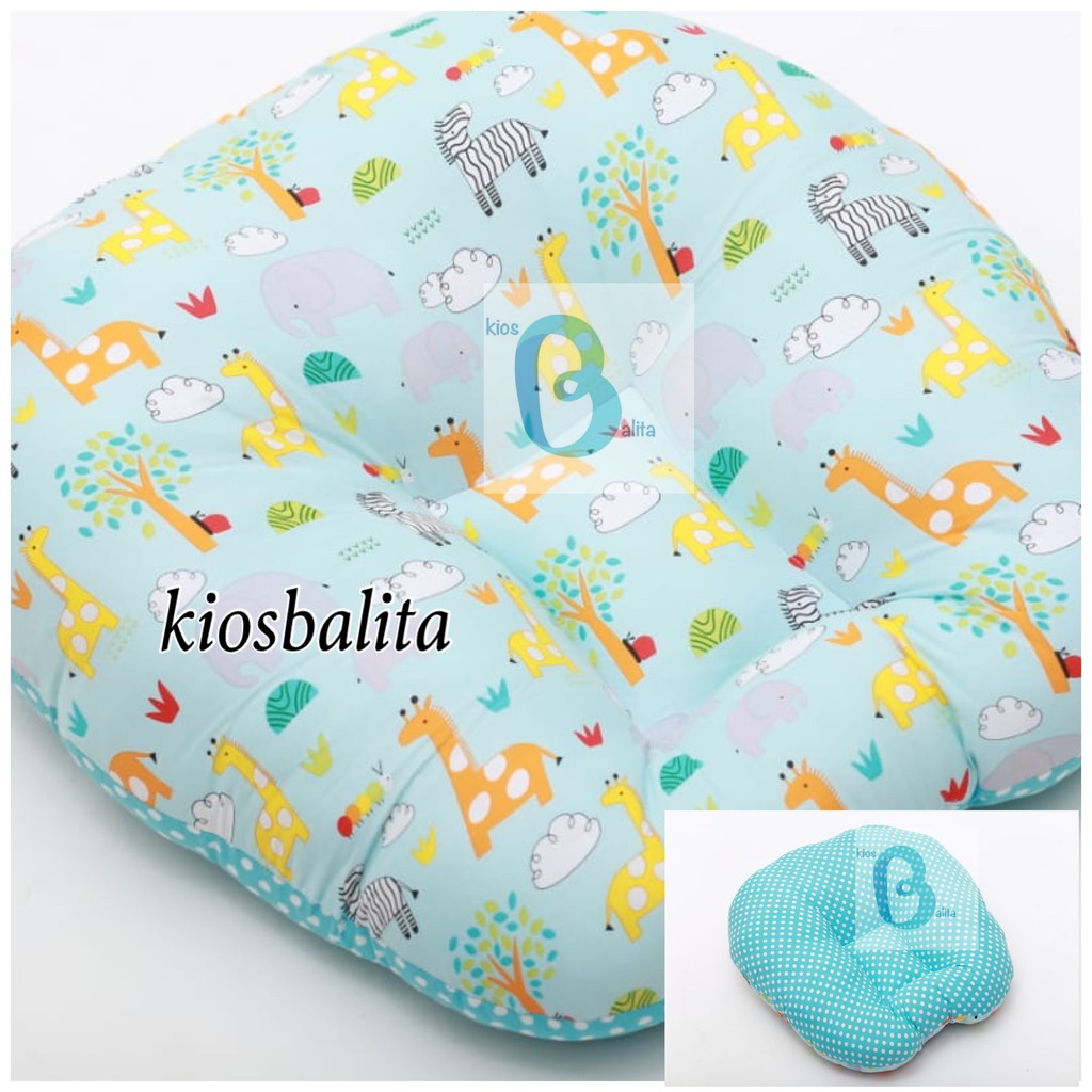 2in1 Sofa Bayi Multifungsi Kasur Bayi Silicon Grade 1st/ New Born Baby Lounge / Kasur Traveling Bayi