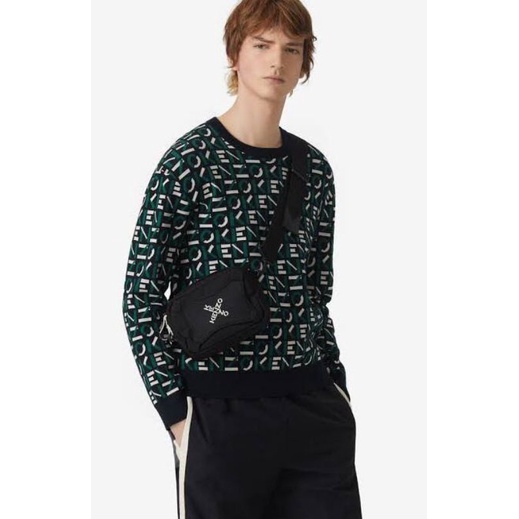 Kenzo Camera Shoulder Bag Nylon Black Logo Cross (unisex)/tas kenzo ori