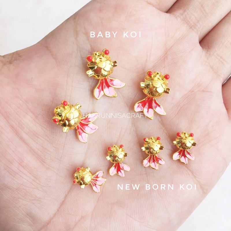 Charm xuping new born koi dan baby koi (untuk gelang batu crystal)