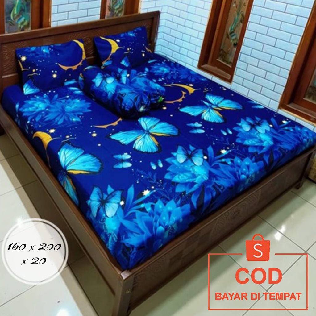 ✅COD Seprai Seprei Sprei 160x200 Dan 4 Sarung Bantal Guling Tidur Homemade Dekorasi Dekor Hiasan Kamar Aesthetic Perlengkapan Rumah Murah