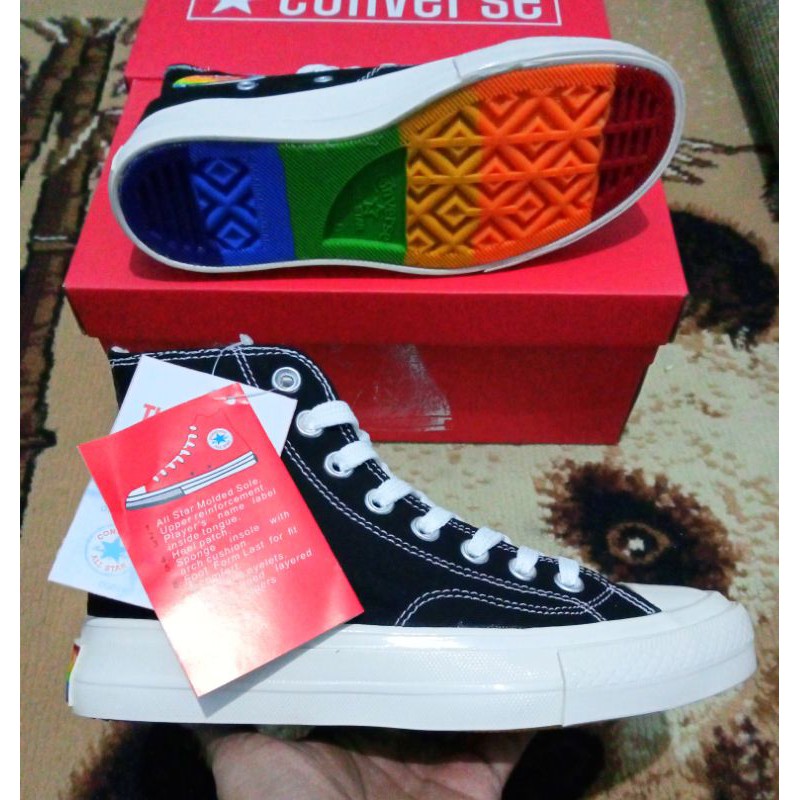 Sepatu Converse 70s Rainbow Hitam Premium