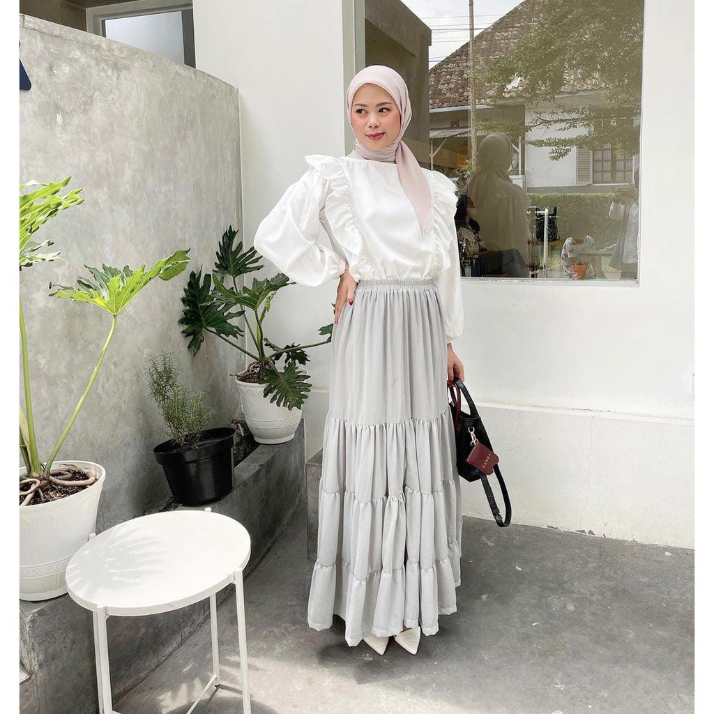 DISKON ELLEN SKIRT - ceruty skirt / basic skirt / rok basic / rok polos / casual skirt