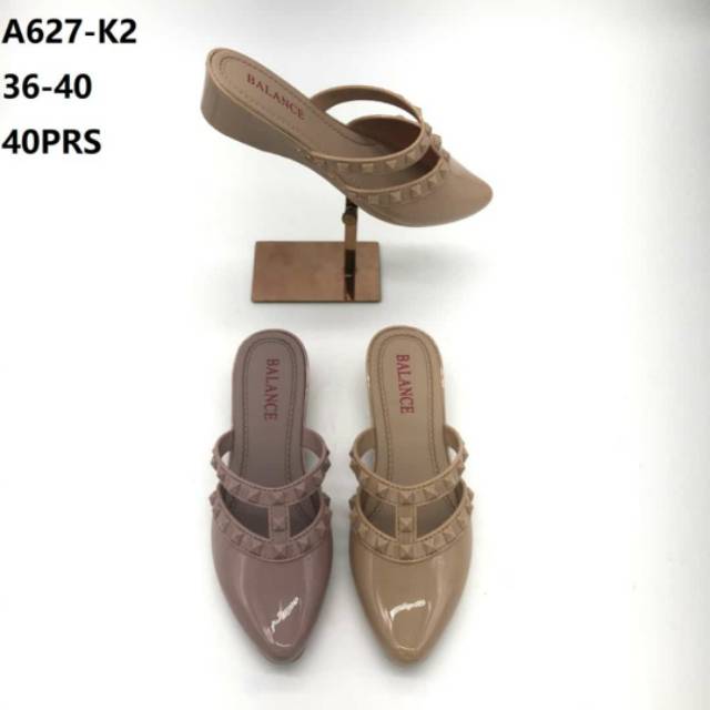 NEW Sandal Jelly Wedges Slop Glossy Duri A627